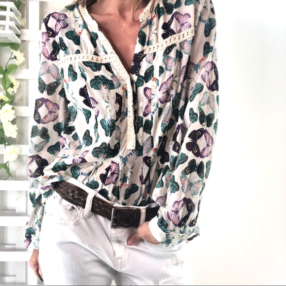 Anthropologie Tops - Anthropologie Maeve Abella Pintuck Butterfly Top
